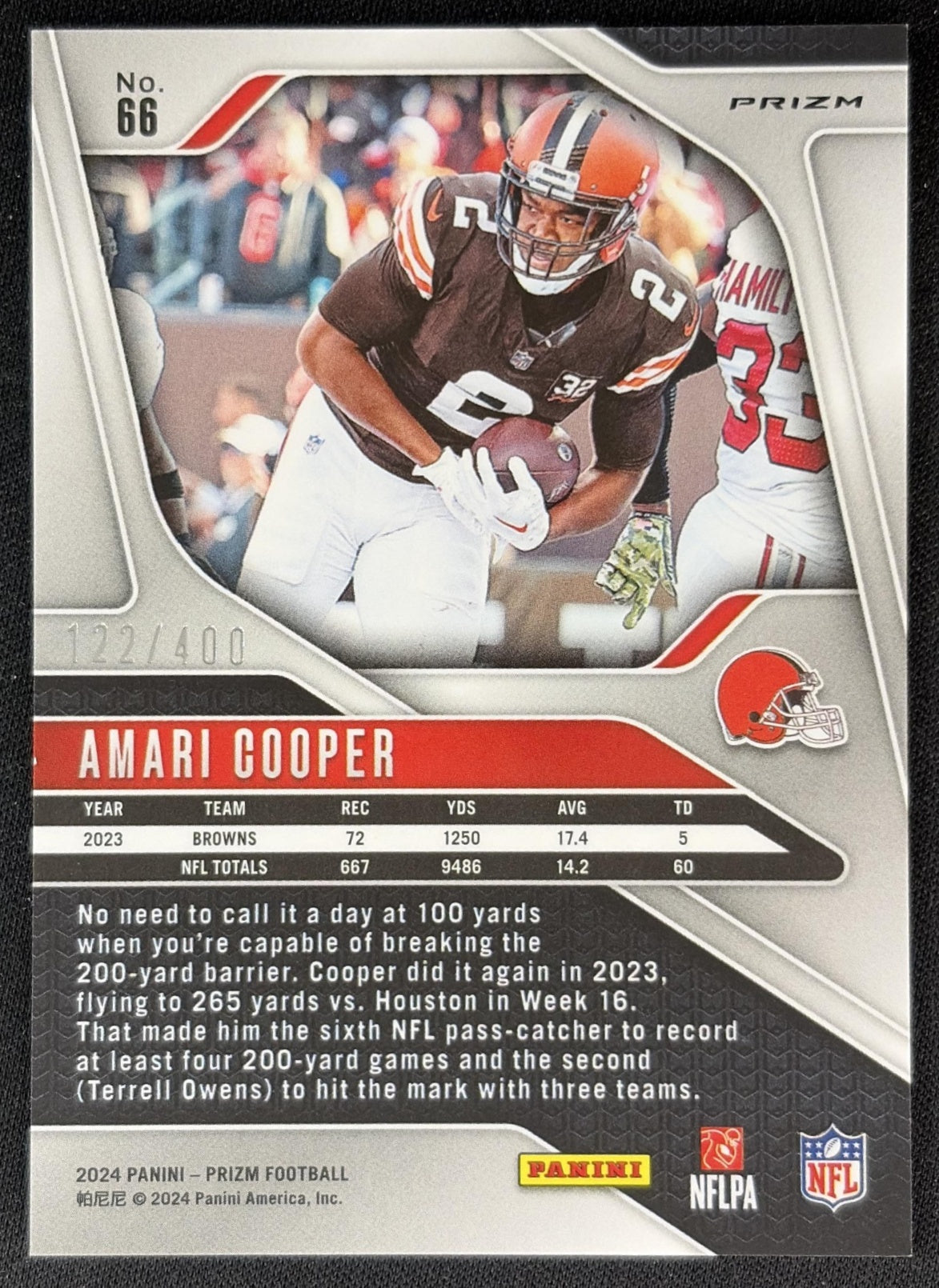 Amari Cooper 2024 Panini Prizm Pandora /400 Browns back