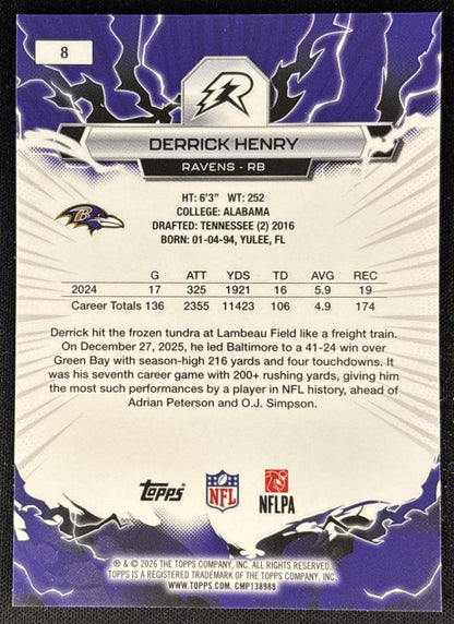 Derrick Henry 2025 Topps Resurgence Ravens Baltimore Ravens back