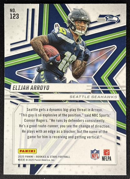 Elijah Arroyo 2025 Panini Rookies & Stars Green Seahawks Sports Trading Cards