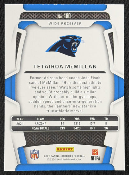 Tetairoa McMillan 2025 Panini Certified Rookies /499 Panthers