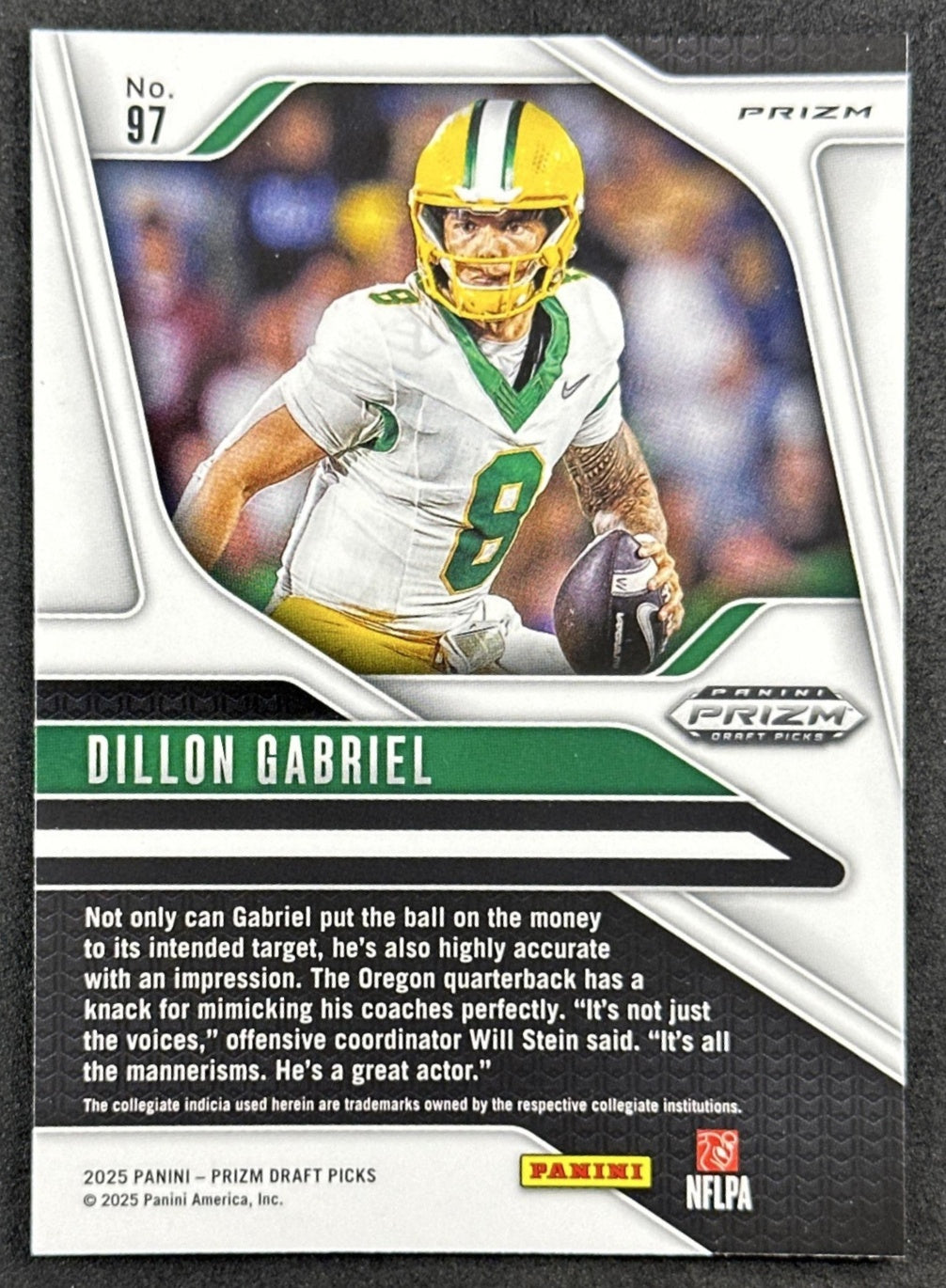 Dillon Gabriel 2025 Panini Prizm Draft Picks Purple Wave Ducks Browns