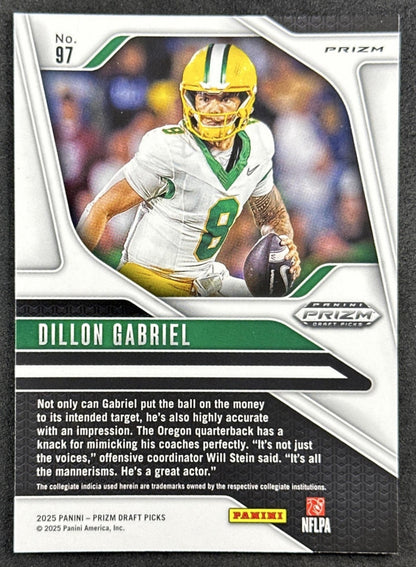 Dillon Gabriel 2025 Panini Prizm Draft Picks Purple Wave Ducks Browns
