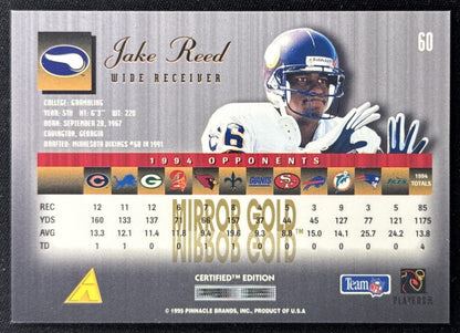 Jake Reed 1995 Pinnacle Select Certified Mirror Gold Vikings Sports Trading Card