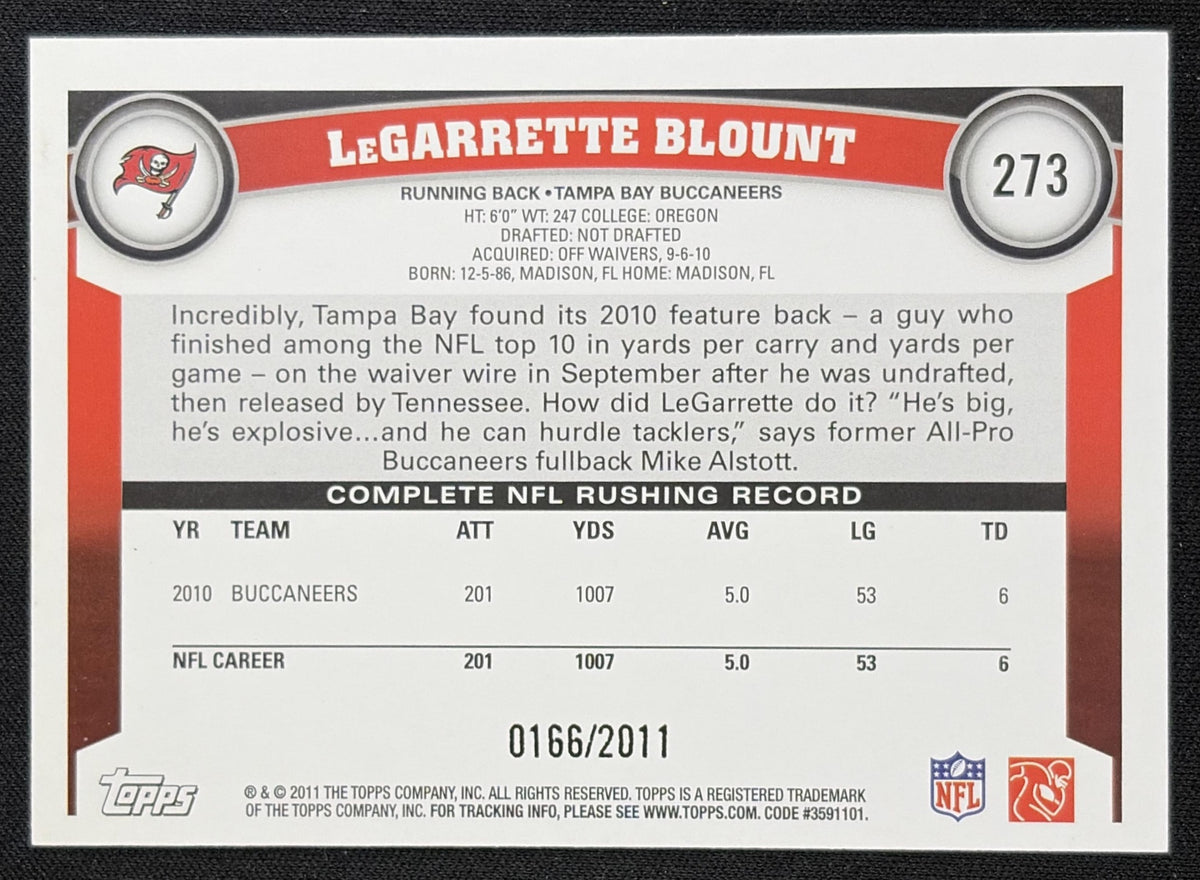 LeGarrette Blount 2011 Topps Gold /2011 Buccaneers
