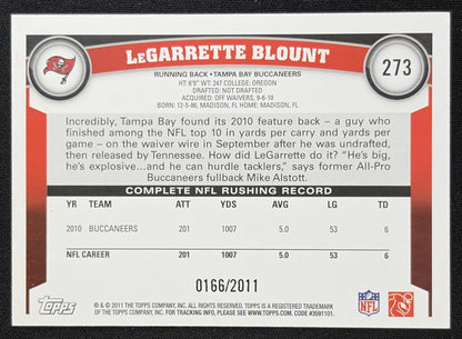 LeGarrette Blount 2011 Topps Gold /2011 Buccaneers