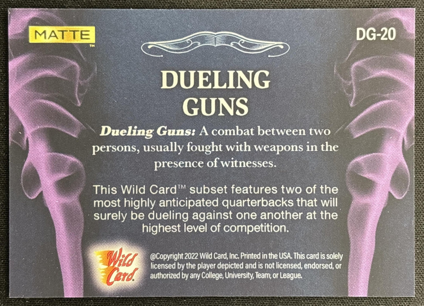 Desmond Ridder Jack Coan 2022 Wild Card Matte Dueling Guns Black/Platinum /25 back