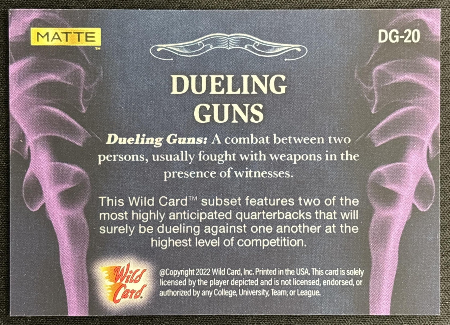 Desmond Ridder Jack Coan 2022 Wild Card Matte Dueling Guns Black/Platinum /25 back