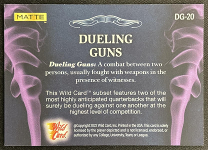 Desmond Ridder Jack Coan 2022 Wild Card Matte Dueling Guns Black/Platinum /25 back
