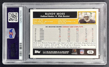 Randy Moss 2005 Topps 1st Edition PSA 9 Raiders back