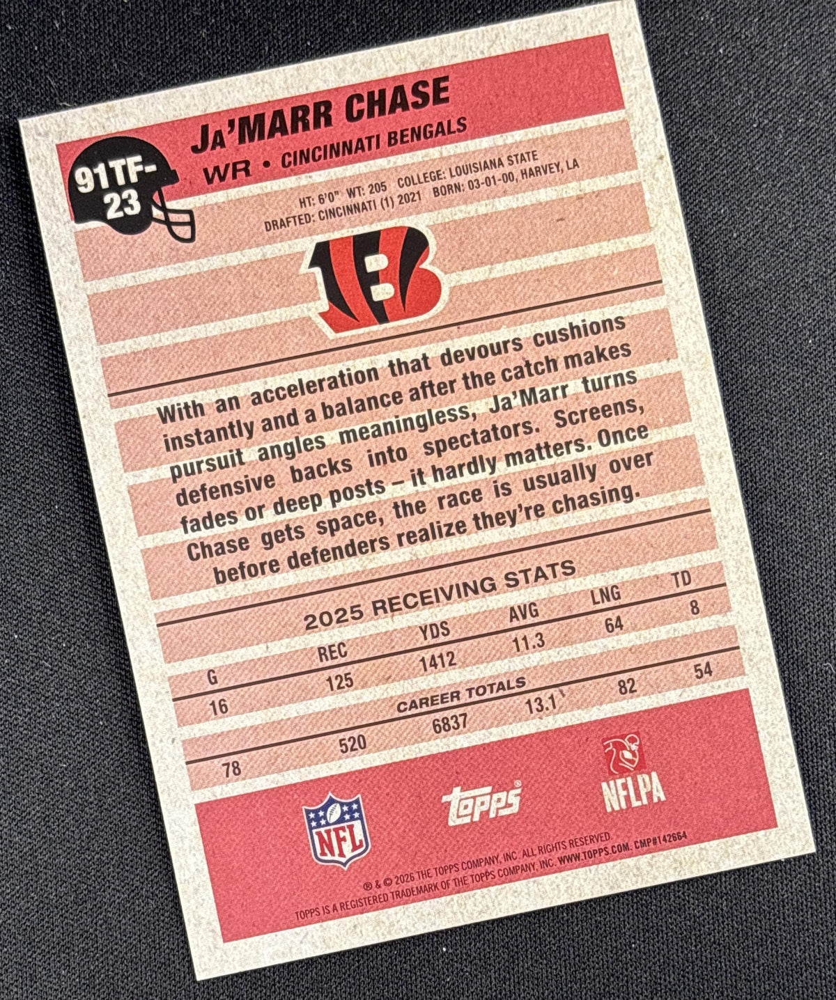 Ja'Marr Chase 2026 Topps 1991 Crackle Foil Bengals