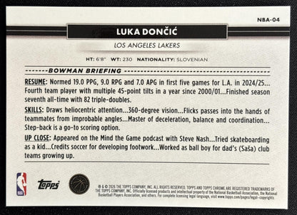 Luka Doncic 2026 Topps NSCC Collection NBA Sports Trading Cards