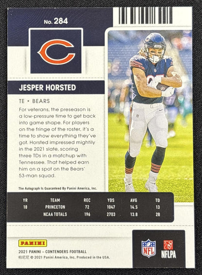 Jesper Horsted 2021 Panini Contenders Rookie Ticket Auto Bears