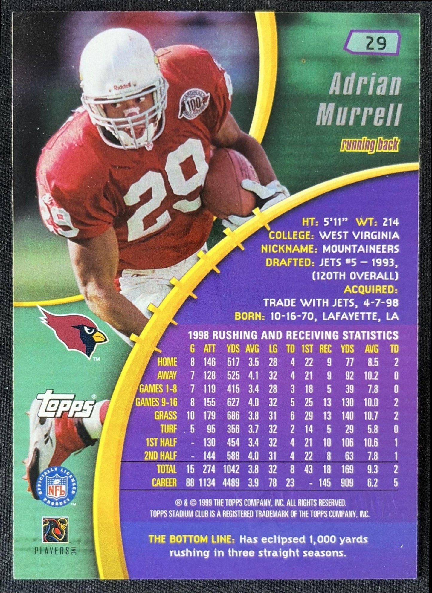 Adrian Murrell 1999 Topps Stadium Club Cardinals