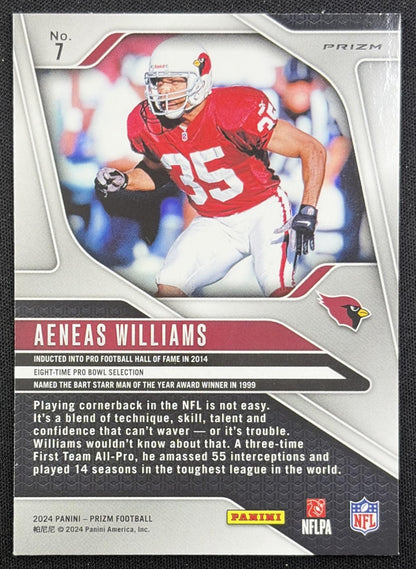 Aeneas Williams 2024 Panini Prizm Green Wave Cardinals