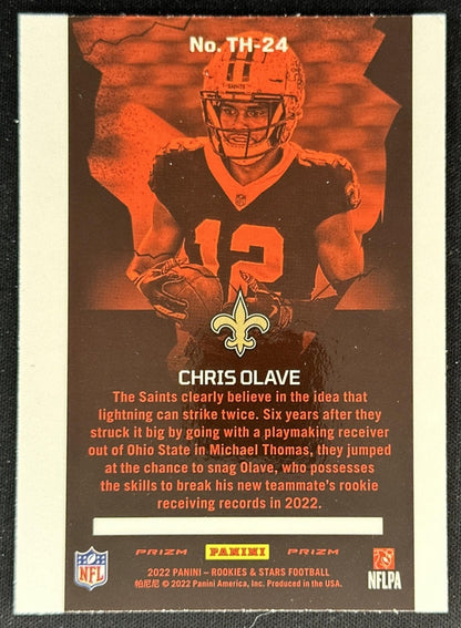 Chris Olave 2022 Panini Rookies & Stars Thrillers Silver Saints back