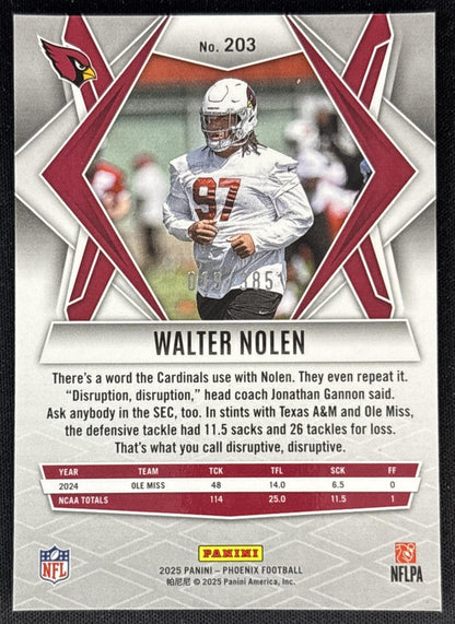 Walter Nolen 2025 Phoenix Mosaic /385 Cardinals back