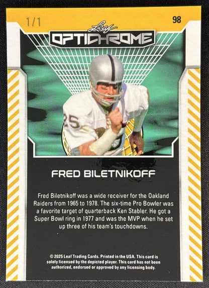 Fred Biletnikoff 2025 Leaf Optichrome Green Shimmer 1/1