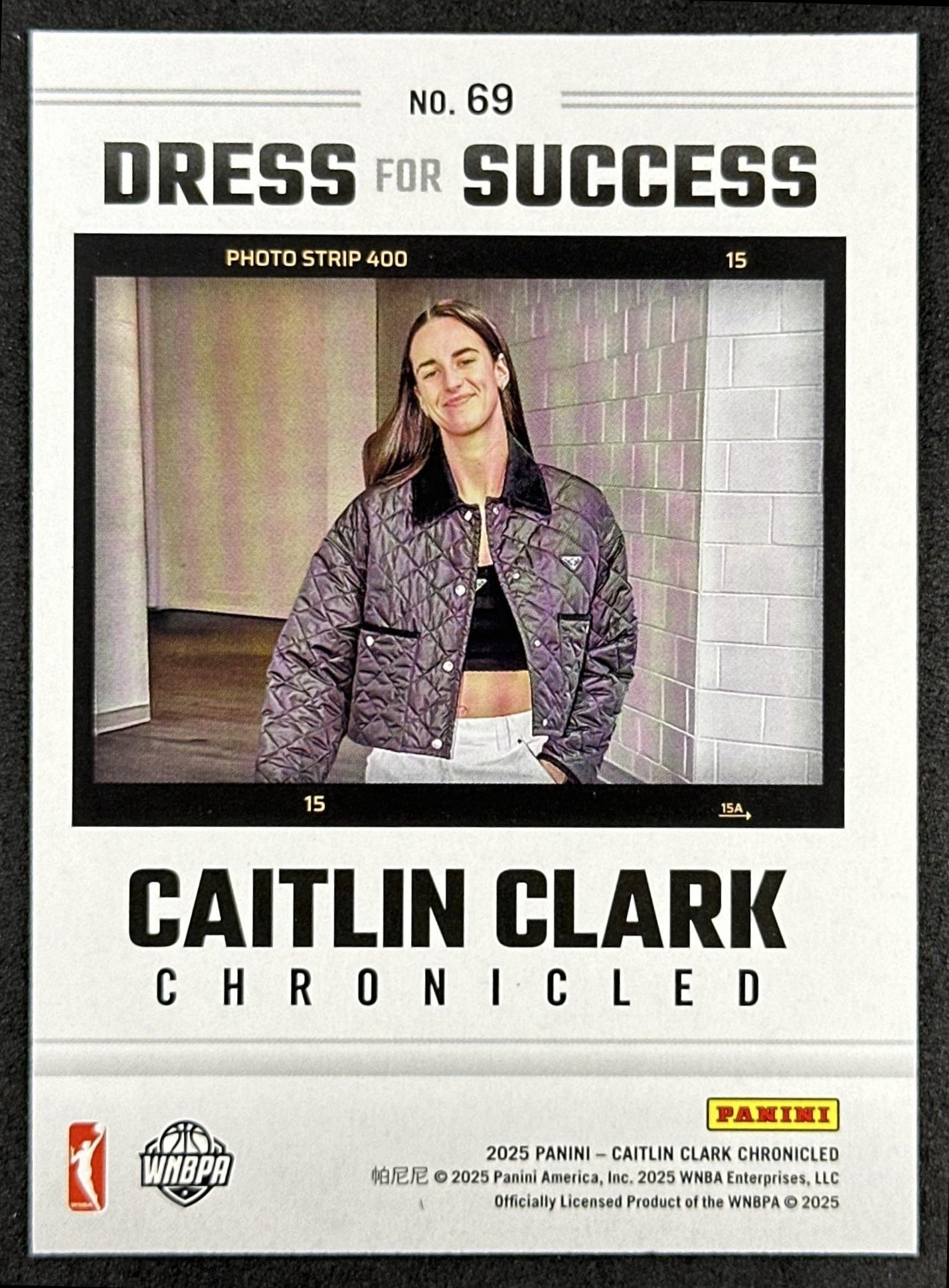 Caitlin Clark 2025 Panini Chronicled Dress For Success Red Cracked Ice Fever 69 Indiana Fever