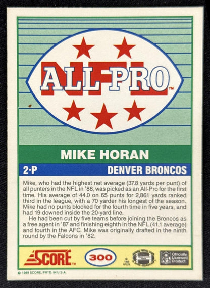 Mike Horan 1989 Score Broncos Sports Trading Card