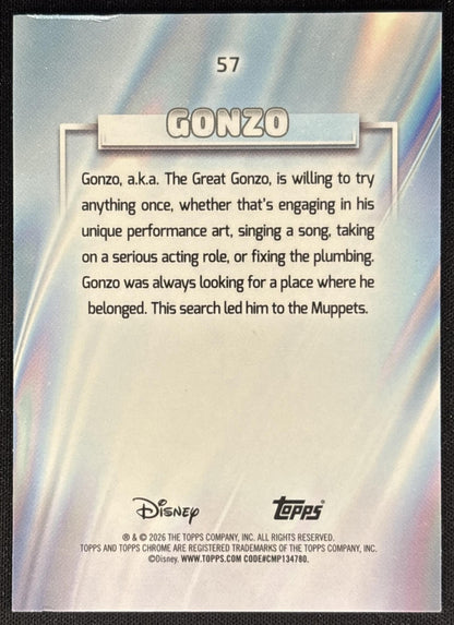 Gonzo 2026 Topps Chrome Disney The Muppets back