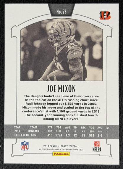 Joe Mixon 2019 Panini Legacy Orange /199 Bengals
