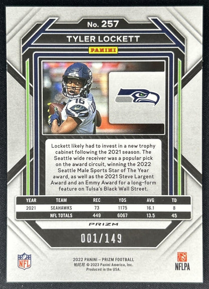 Tyler Lockett 2022 Panini Prizm Red Wave /149 Seahawks back