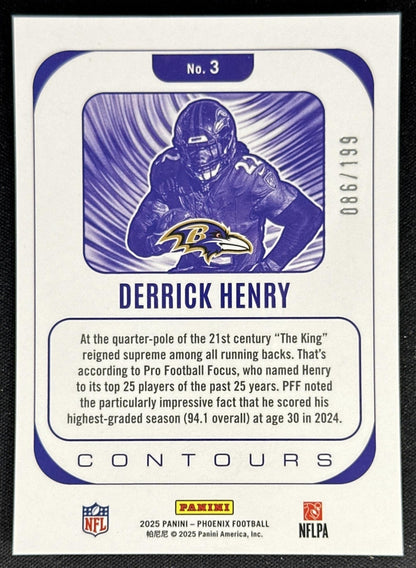 Derrick Henry 2025 Panini Phoenix Contours Winter /199 Ravens