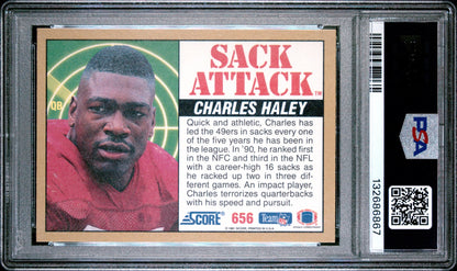 Charles Haley 1991 Score PSA 10 49ers back