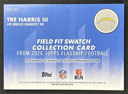 Tre' Harris III 2026 Topps Field Fit Swatch Collection Chargers
