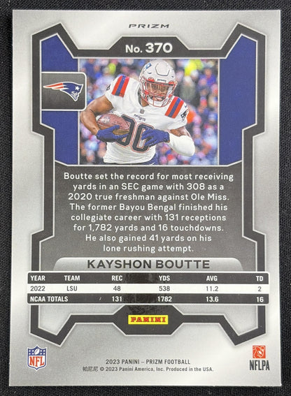Kayshon Boutte 2023 Panini Prizm Silver Patriots Sports Trading Card