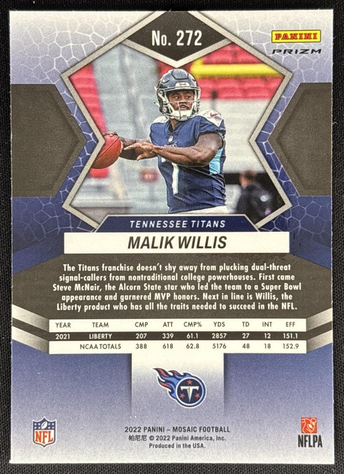 Malik Willis 2022 Panini Mosaic Camo Pink Titans Sports Trading Cards