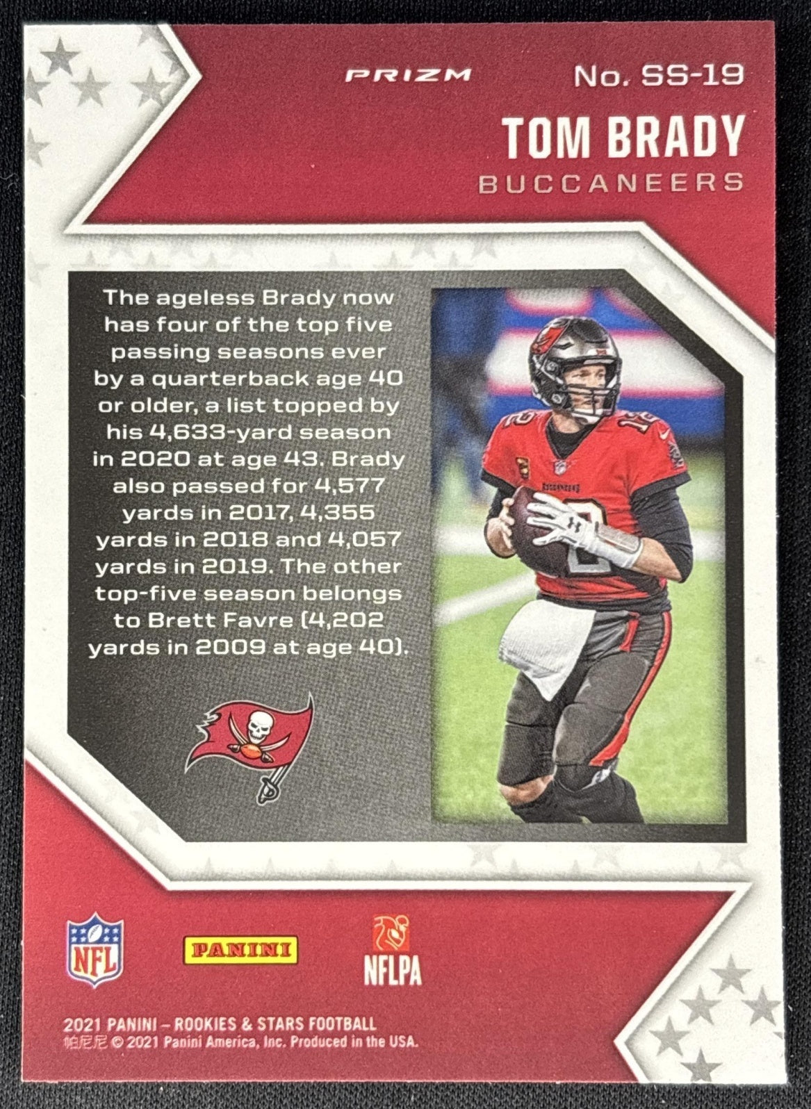 Tom Brady 2021 Panini Rookies & Stars Star Studded Red Wave Buccaneers back