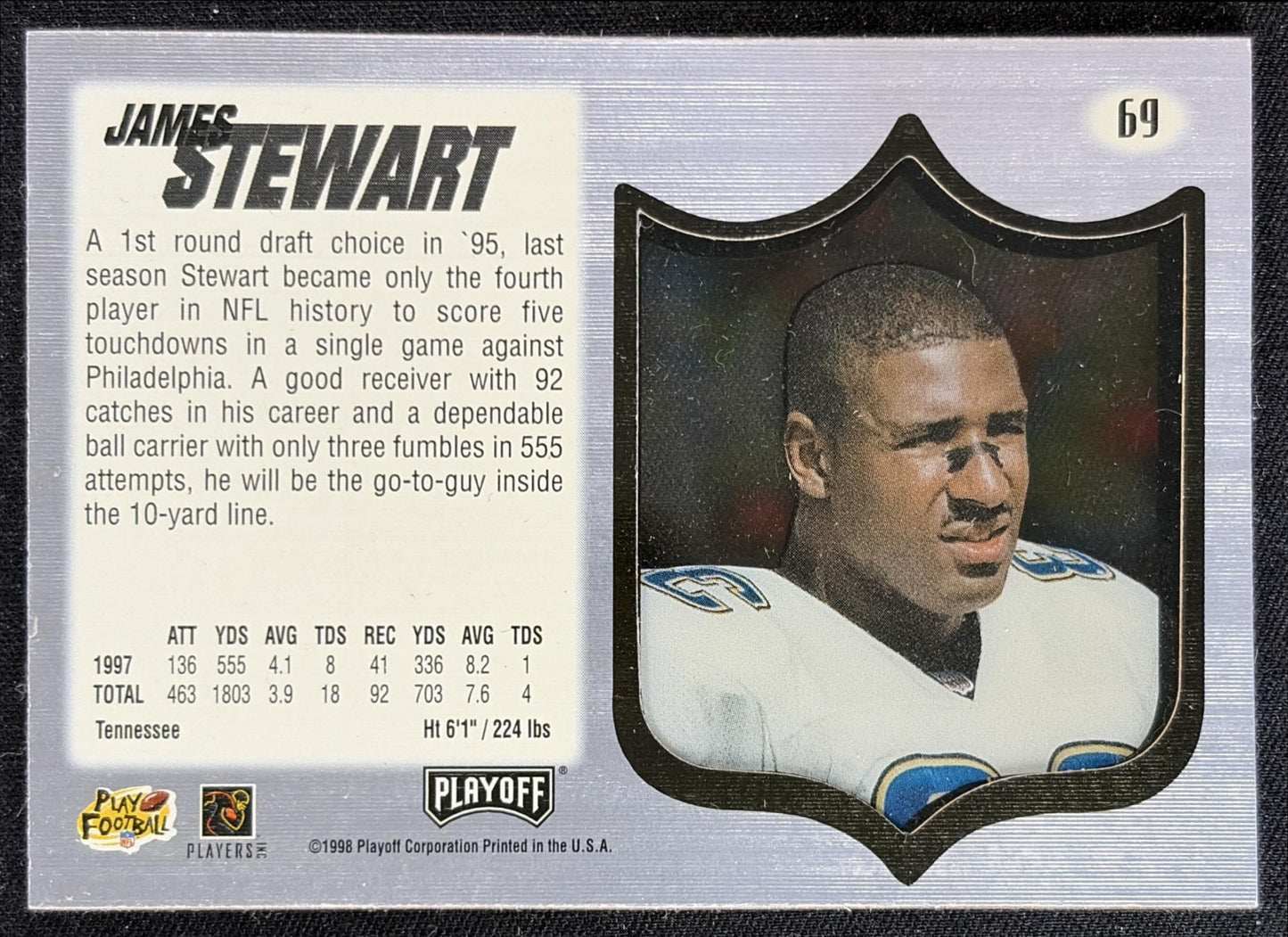 James Stewart 1998 Playoff Absolute SSD Hobby Jaguars