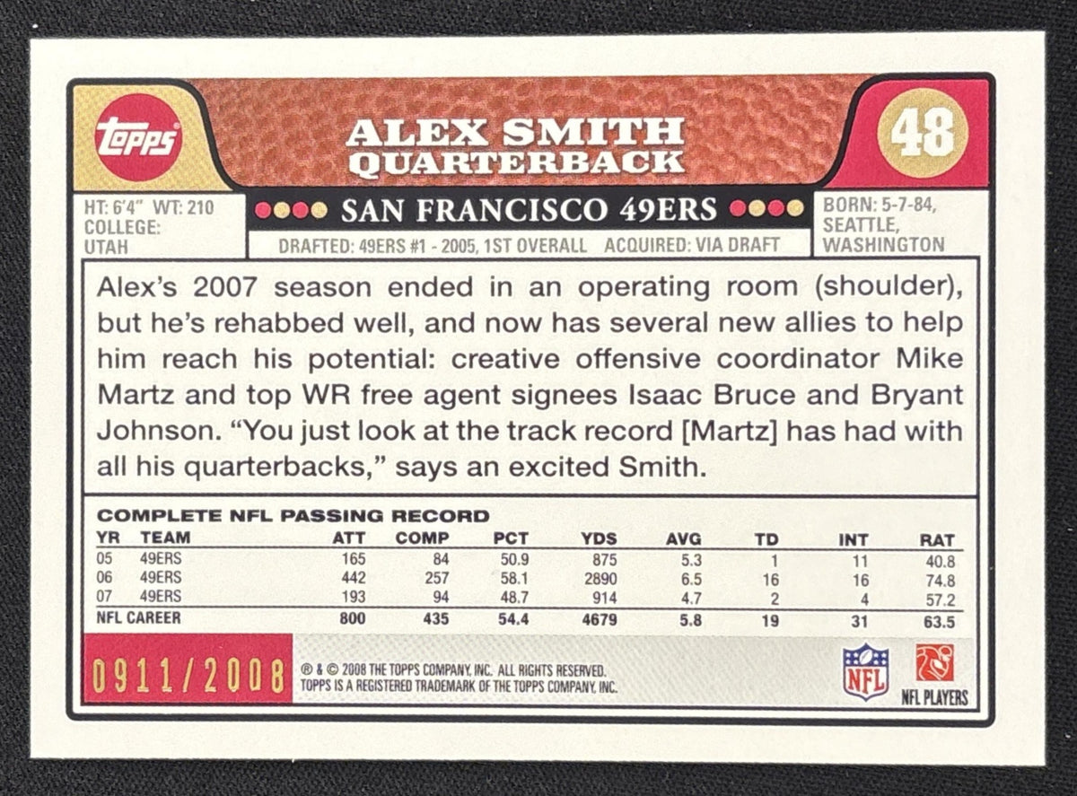 Alex Smith 2008 Topps Gold /2008 49ers