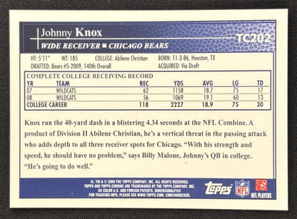 Johnny Knox 2009 Topps Chrome Rookie Auto Bears