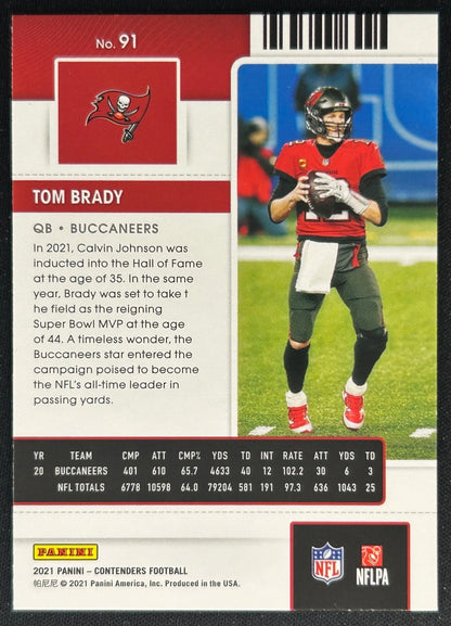 Tom Brady 2021 Panini Contenders Buccaneers Sports Trading Cards
