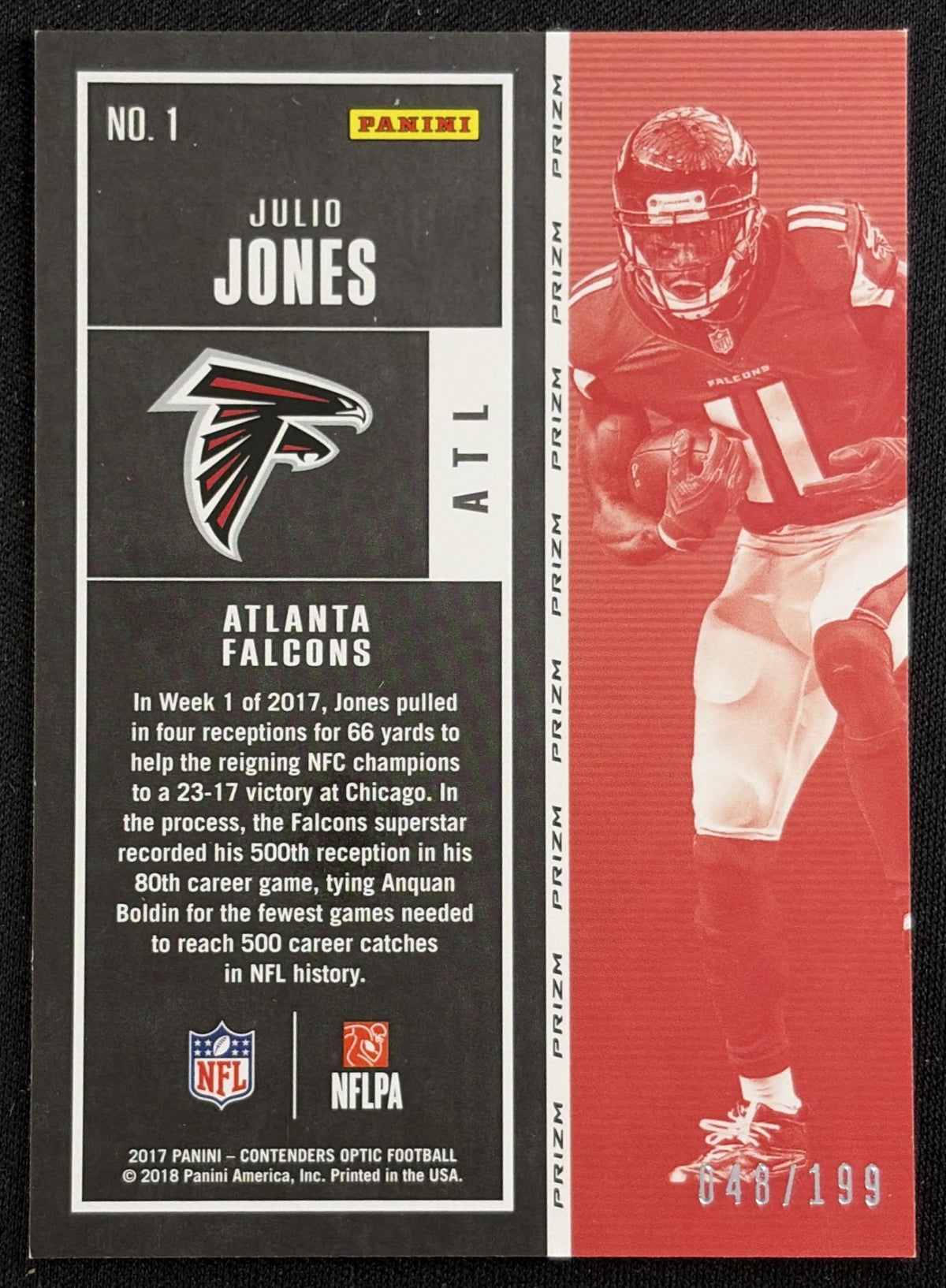 Julio Jones 2017 Panini Contenders Optic Red /199 Falcons