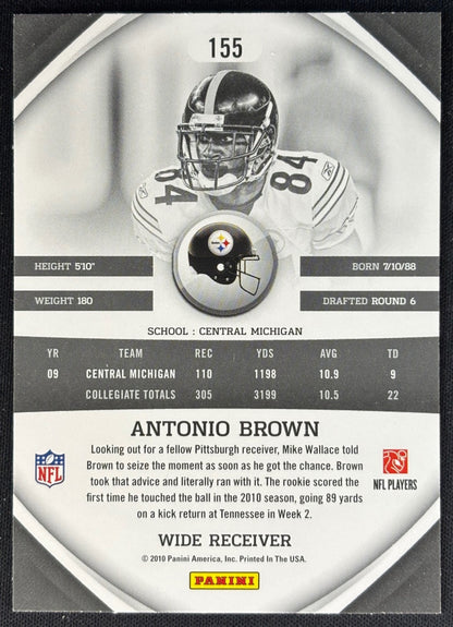 Antonio Brown 2010 Gridiron Gear Steelers Sports Trading Cards