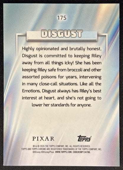 Disgust 2026 Topps Chrome Disney Inside Out back