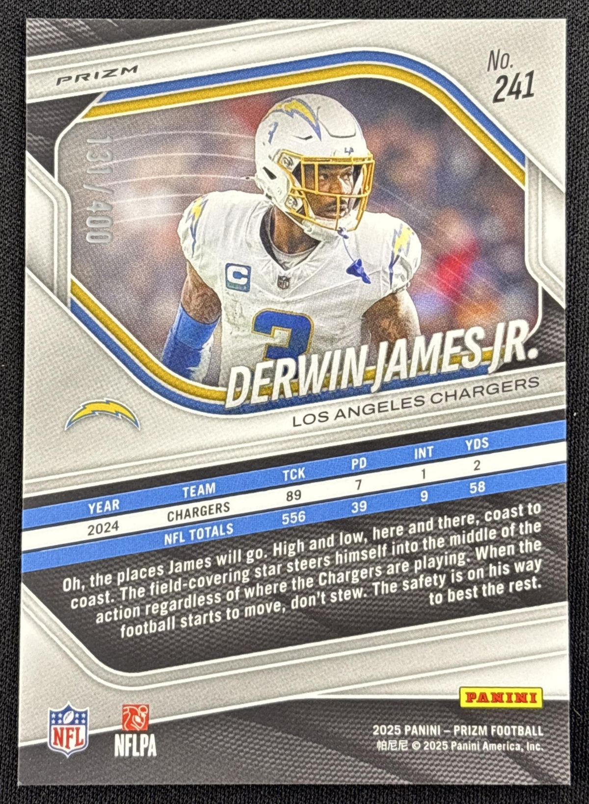 Derwin James Jr. 2025 Panini Prizm Pandora /400 Chargers