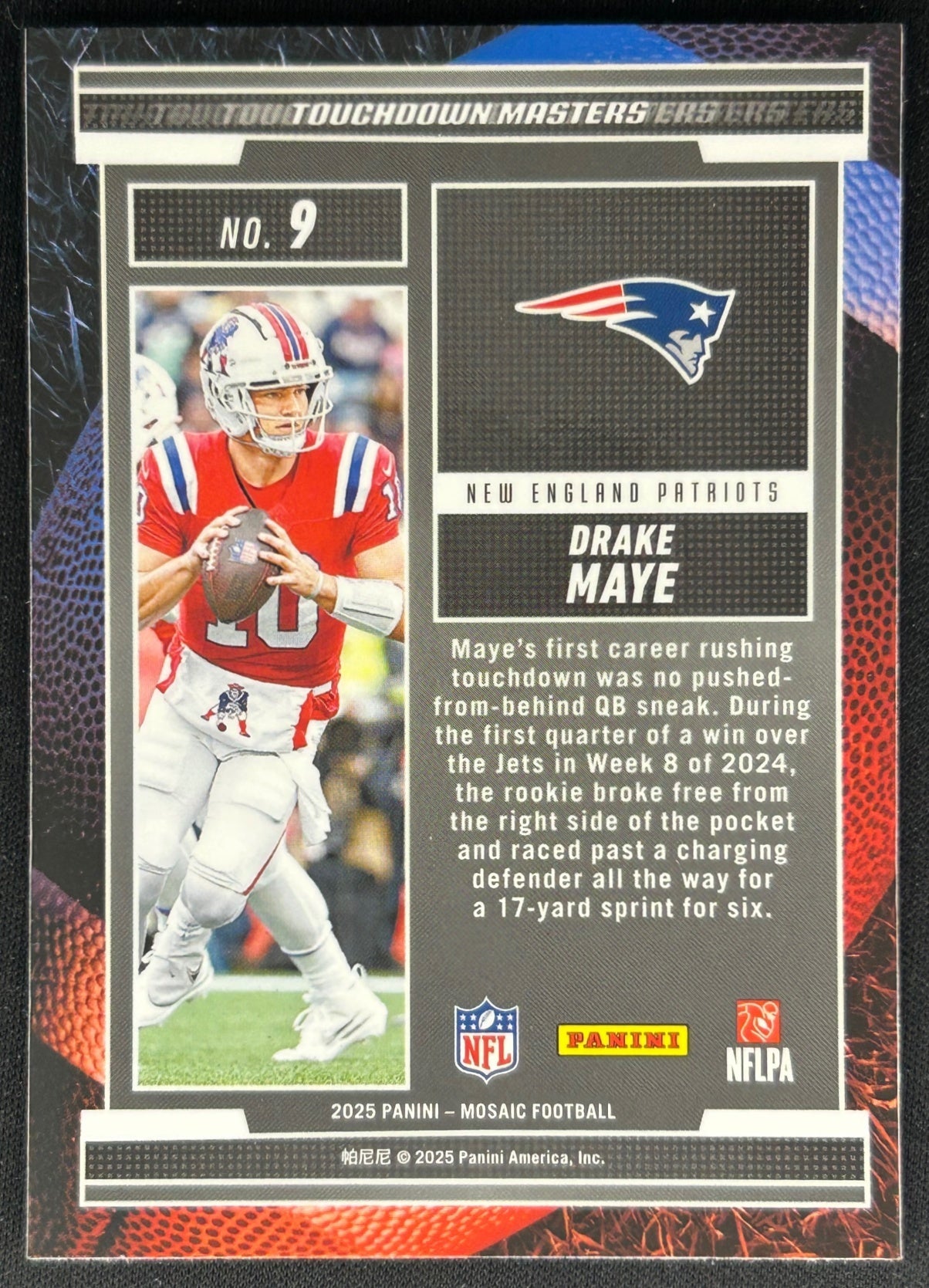 Drake Maye 2025 Panini Mosaic Touchdown Masters Patriots Sports Trading Cards