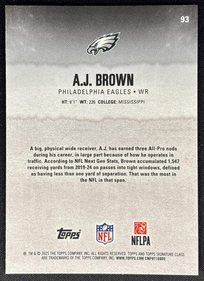 A.J. Brown 2025 Topps Signature Class Chrome Veteran Eagles Sports Trading Cards