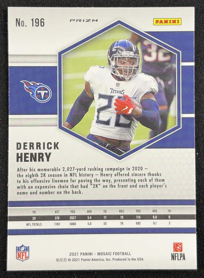 Derrick Henry 2021 Panini Mosaic Prizm Reactive Orange Titans Sports Trading Card