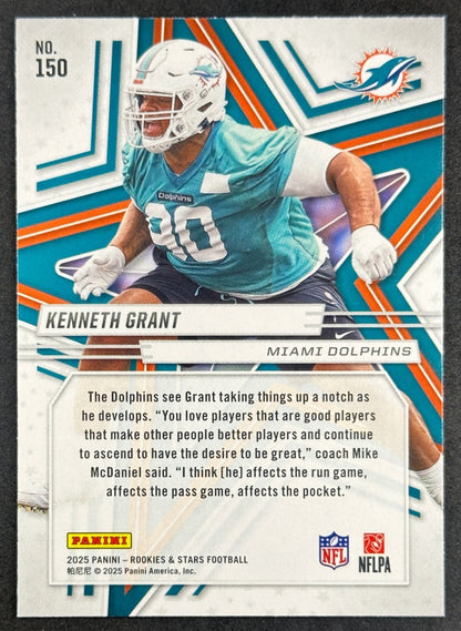 Kenneth Grant 2025 Panini Rookies & Stars Dolphins Football