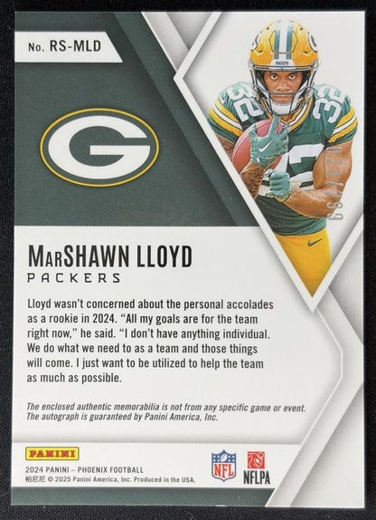 MarShawn Lloyd 2024 Panini Phoenix Rookie Silhouettes /299 Packers back