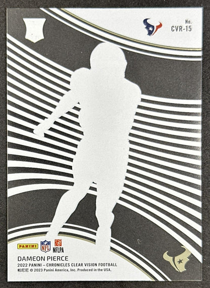 Dameon Pierce 2022 Panini Chronicles Clear Vision Rookies Texans