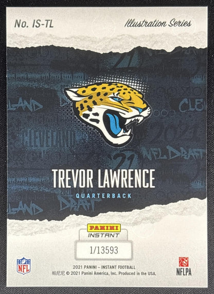 Trevor Lawrence 2021 Panini Instant Illustration Series Jaguars Sports Trading Cards