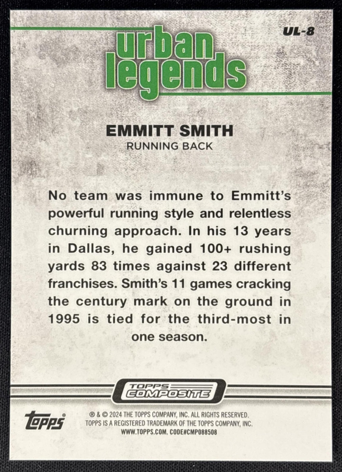 Emmitt Smith 2023 Topps Composite Urban Legends Cowboys Back