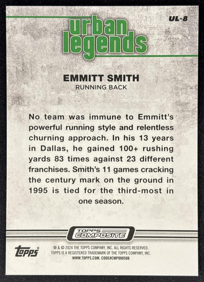 Emmitt Smith 2023 Topps Composite Urban Legends Cowboys Back