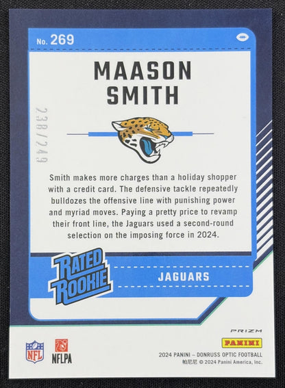 Maason Smith 2024 Panini Donruss Optic Orange /249 Jaguars
